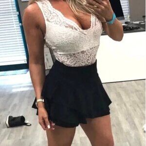 White lace bodysuit one piece size large